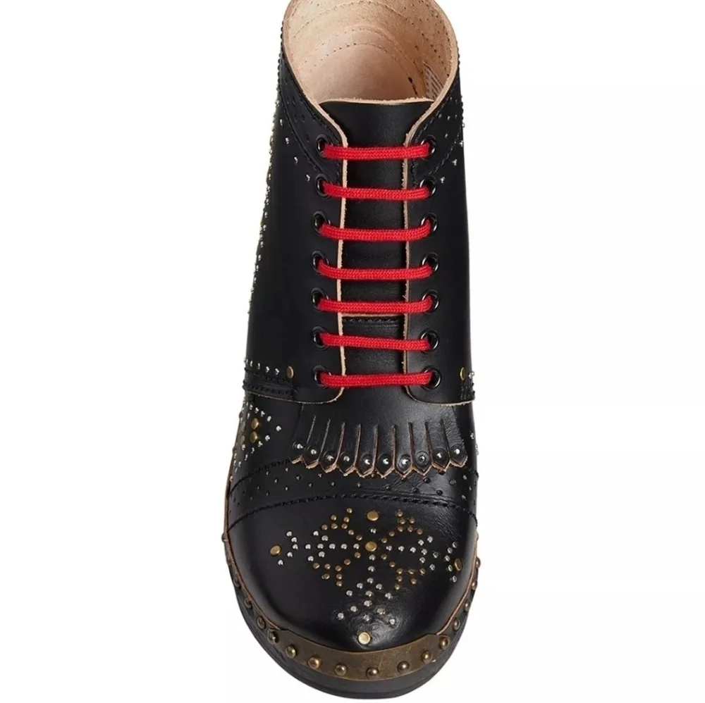 NEW Burberry Italy Riveted Studded Leather Heeled Clog Ankle Boots $1295 Size 40 - Picture 4 of 12